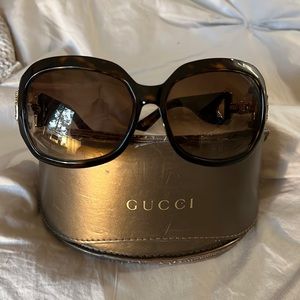 Gucci rhinestone tortoise oversized sunglasses